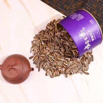 Semillas de girasol de cáscara blanca y negra tostadas para el consumo directo
